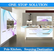 Pole Moderne Küche Kabinett mit High Gloss 3D Küche Cabient